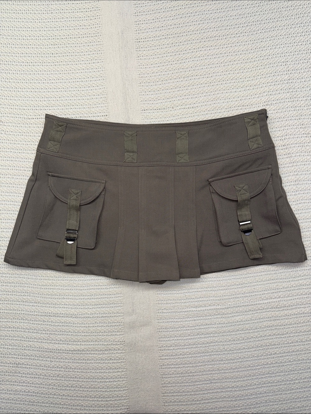 Tactical Olive Green Cargo Mini Skort